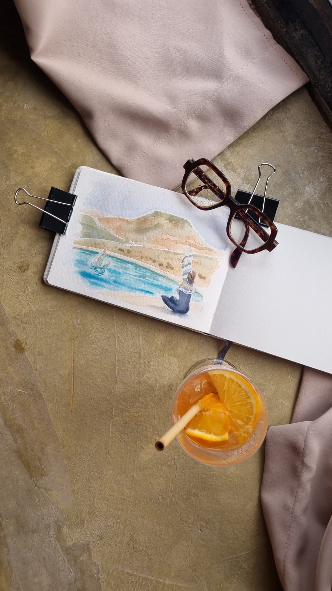 Carnet de voyage au Maroc aquarelle